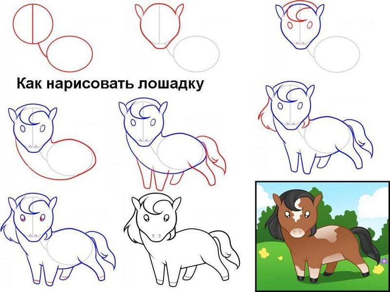 Как нарисовать лошадку